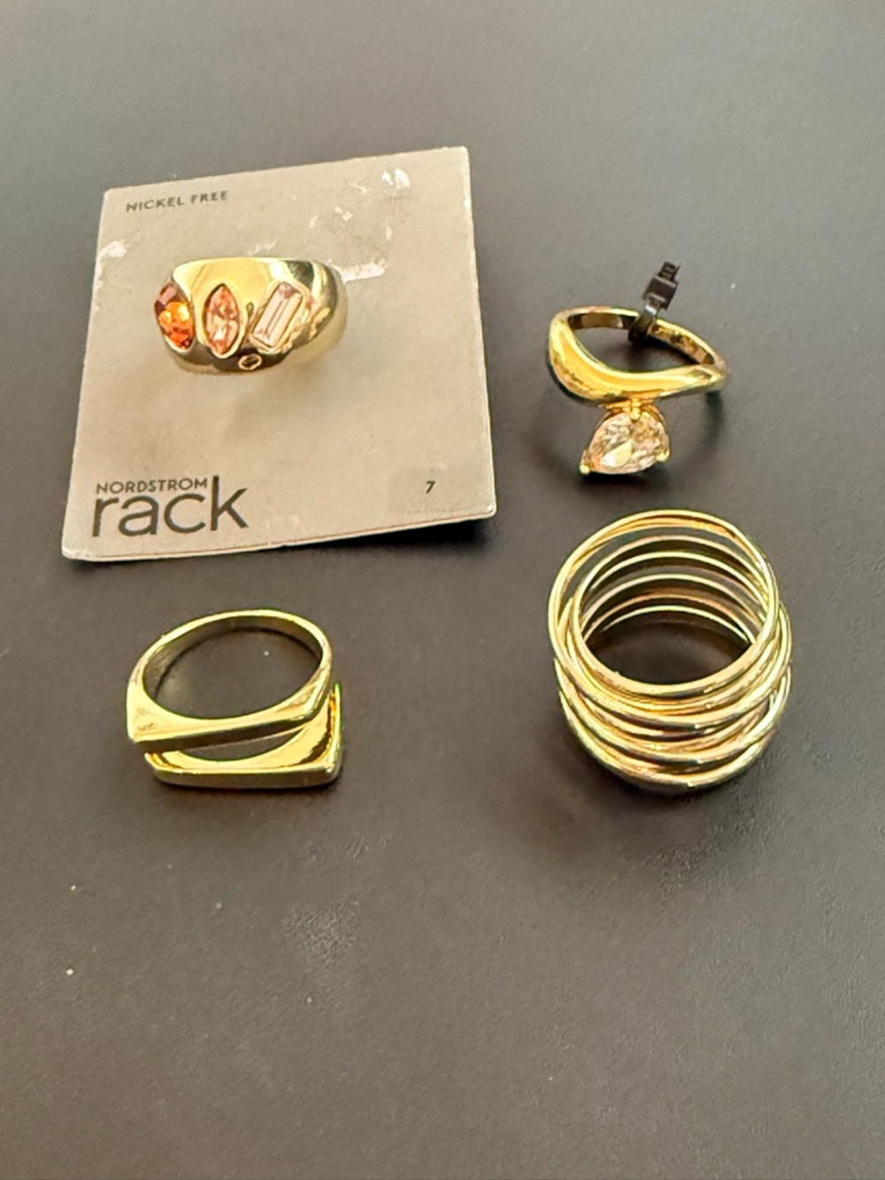 Nordstrom Gold-Tone Multi Ring Set - 4 rings